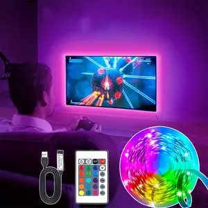 LED 3535 Strip Light, RGB Color Changing LED Light with 24 Keys Remote Control, TV Backlight, Ambient Lighting Decorative Light for Game Room, Living Room, LED Lights Strips