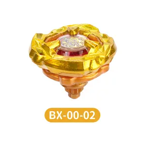 BX-00-02 Battle Top Attack-Type Battle Top Golden Flash Shell Edition Flame Skull Theme Core Anime Design Metal Spinning Tops 4.8CM (1.88in) Children's Gift, Collectible Toy