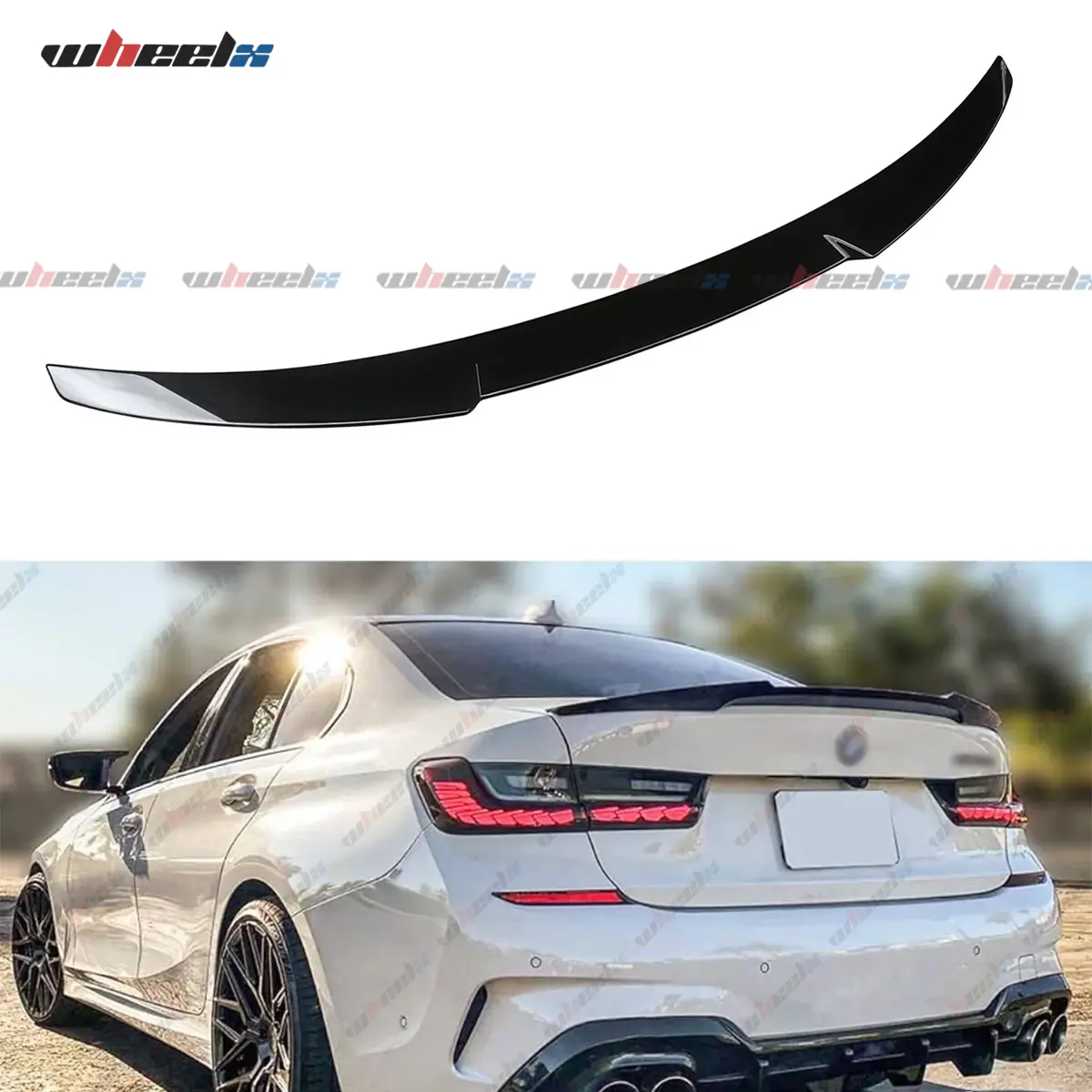 2019-2026 BMW G20 3 Series & G80 M3 – WheelX M4-Style Duck Tail Trunk Spoiler Gloss Black | High-Rise Lip Wing | 330i · 330e · 340i · M340i · M3 Fit