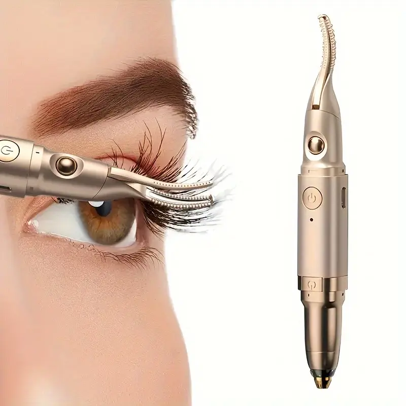 Heated Eyelash Curler & Eyebrow Trimmer Combo, Long-Lasting Lash Curl, Painless Brow Shaping, Daily Makeup, On-The-Go Touch-Ups, Curling Lashes