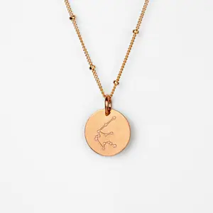 Aquarius Constellation Necklace with Monogram Engraving on Back