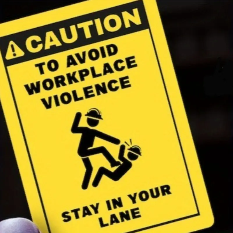 5pcs Funny "Stay in Your Lane" Workplace Violence Sticker | Caution Decal | Safety Reminder | Funny Bumper Sticker,safety helmet stickers