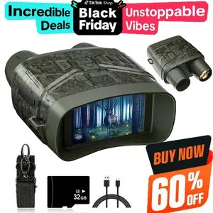 【Black Friday】4K Night Vision Goggles for Adults - 3-In-1 Large Screen Binoculars for Wildlife Observation, Camping, Security, and Hurting - USB Rechargeable