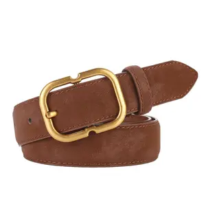 Maillard Belt - Vintage Minimalist Style Women's Belt - High Gloss Suede Cowhide Leather Belt