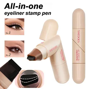 Rotating Eyeliner Stamp Pen – Dual-Head Design with Wing Stamp, Quick-Dry, Long-Lasting, Smudge-Proof for Easy Cat Eye, Sharp Winged Lines & All-Day Makeup Wear - Beginner Friendly Everyday Makeup Tool for Women, Women's cosmetics, Makeup tools.