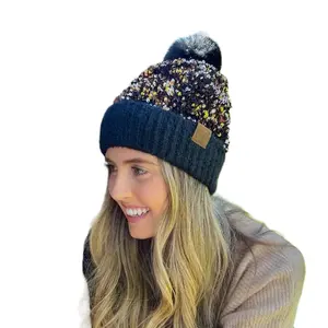 Gold Sequin CC Beanie