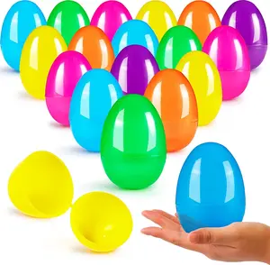 3.15" Easter Eggs, Fillable Plastic Eggs Empty Colorful Bright Eggshells with Hinge for Easter Hunt, Filling Treats, Party Favor, Basket Stuffers, Classroom Prize Supplies, 36PCS