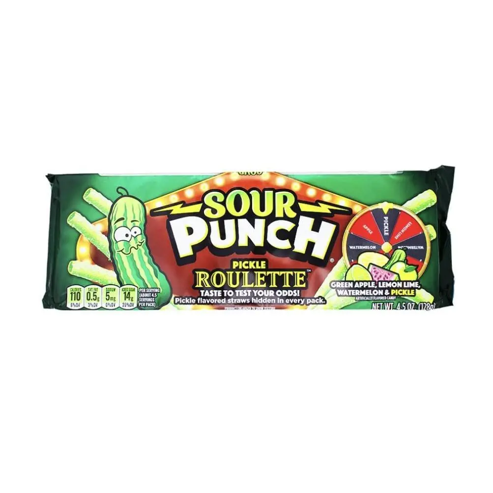 Sour Punch Straws Pickle Roulette 4.5 Oz