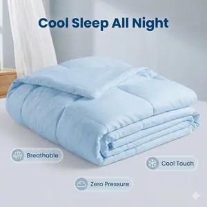 NTBAY Summer Cooling Blanket - Q-Max 0.45 Ice Silk Cooling Comforter for Hot Sleepers, Double-Sided Cold Touch Breathable Blanket, Soft Lightweight Bedding