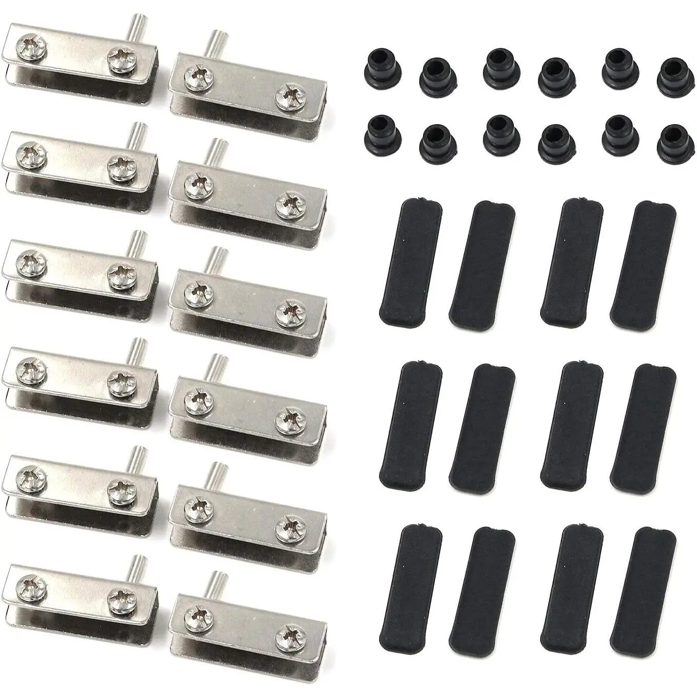 Glass Clamp 1.5" x 0.4" x 0.5" Glass Door Pivot Hinge Heavy Duty Glass Hinge,6 Pair