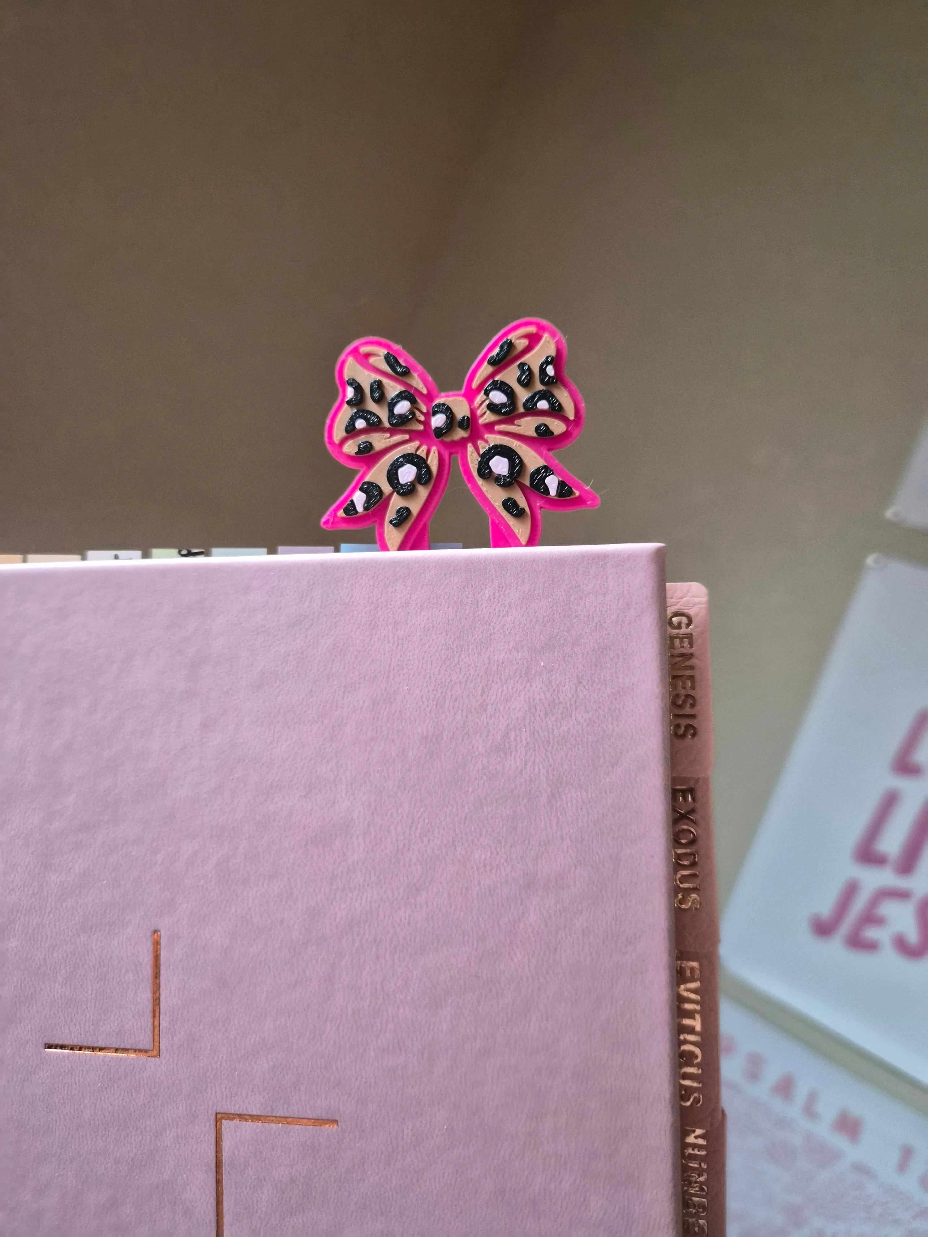 Pink Cheetah Print Jumbo Paperclip |  Cheetah Faith Theme Stationary