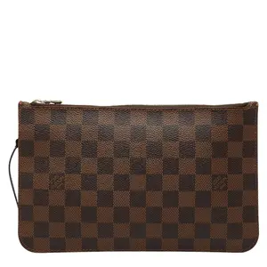 Pre-owned Louis Vuitton Canvas Small Leather Goods Neverfull Damier Pouch