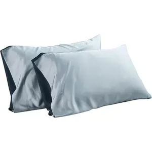 Pillow Case King Size 2 Pack - Rayon Derived from Bamboo Cooling Pillowcase, Silky Soft Pillowcases with Envelope Closure, Gift for Men or Women, 20"x40", Blue