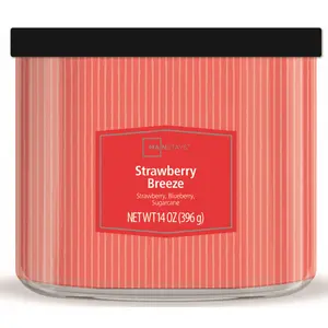 Mainstays 3-Wick Textured Wrap Strawberry Breeze, 14-Ounce