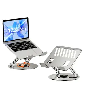 Ergonomic 360° Rotation Laptop Stand for Desk All-Metal Computer Riser & Tablet Holder for 4-17.3" Devices.Foldable Heat Dissipation Design, Ultra Stable Base,Adjustable Height & Angle, Home Office Essentials 2026, Soft Office