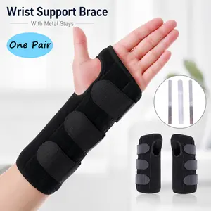 Carpal Tunnel Wrist Brace Night Sleep Wrist Splint Hand Brace with Metal Strip Healthcare Support Man