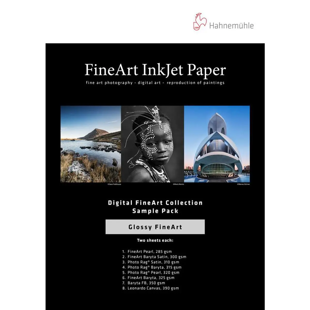 Hahnemuhle FineArt Glossy Inkjet Paper Sample Pack, 8.5x11", 14 Sheets