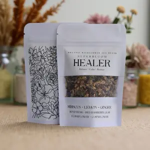 HEALER Organic Wildflower Tea Blend Hibiscus Lemon Balm Ginger Elder Flower Cornflower Red Raspberry Leaf Immune Support Digestion Loose Leaf Herbal Tea Handcrafted Natural Beverage