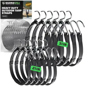 Rhino USA Rubber Bungee Cords Heavy Duty Outdoor with Adjustable Hooks (12-Pack) Assorted Weatherproof Straps with S Hooks Rhino USA Rubber Bungee Cords Heavy Duty Outdoor with Adjustable Hooks (12-Pack) Assorted Weatherproof Straps with S Hooks
