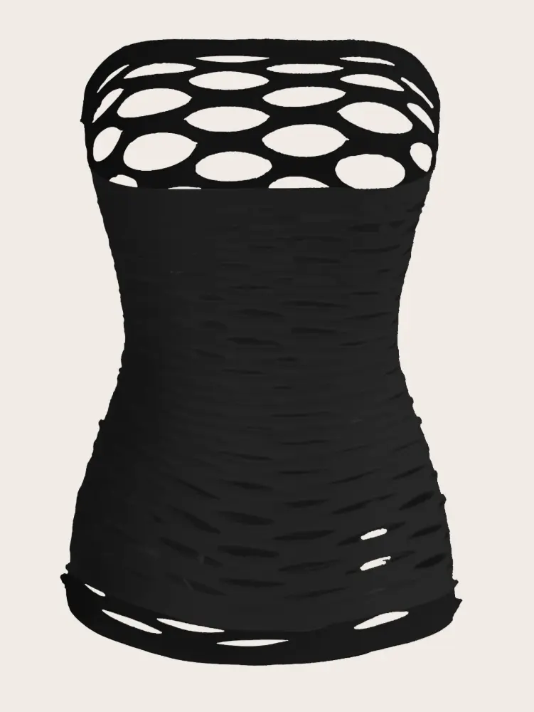 Kawaii Sexy Super Elastic Hollow Out Lingerie Dress