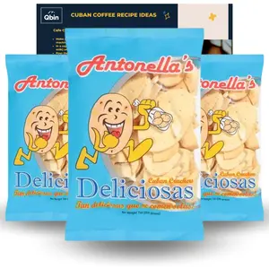 Antonellas Deliciosas Authentic Cuban-Style Crackers, Traditional Flavor, 12 Oz - Cholesterol-Free and Natural Ingredients - QBIN Recipe card - Pack of 3 Snack