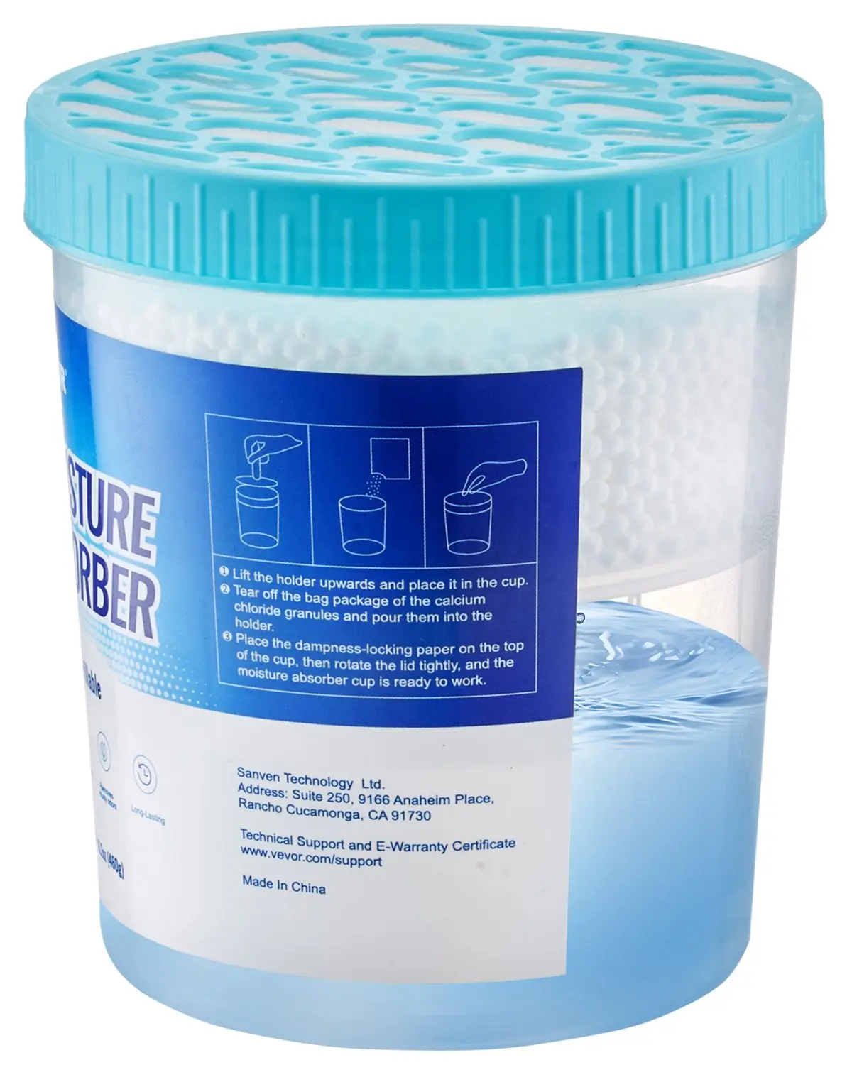 【summerfinds】Vevor Fragrance-Free Reusable Moisture Absorber Bucket, 2-Pack 2.08 lbs/800ml Hi-Capacity, Visible Effect for Fresher Cleaner Air in Basements, RVs
