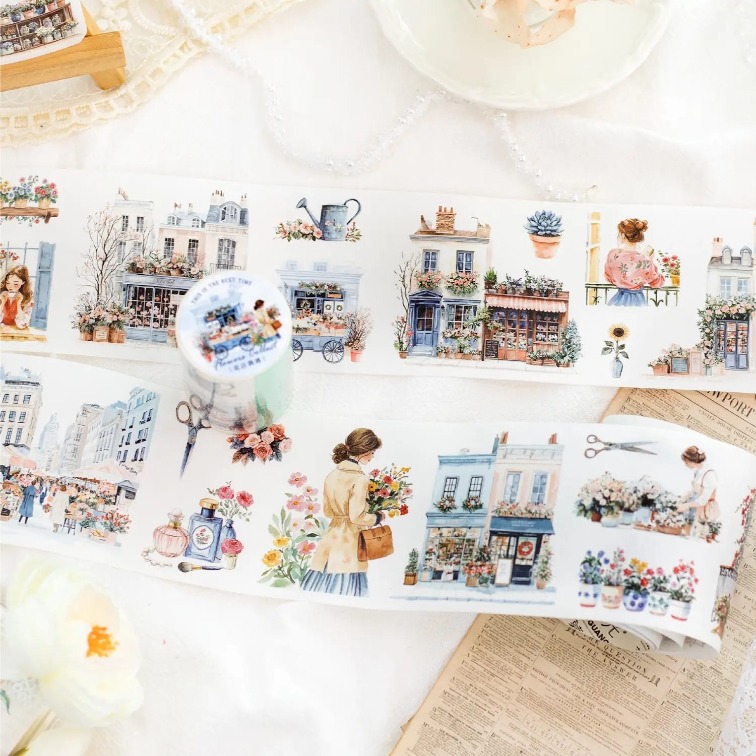 Daily Life Series Pet Tape Roll, Decorative Stationery Stickers for Journaling & Scrapbooking, Perfect for Everyday Use, Craft, Aesthetic Stickers, Decal Sticker, Art Stickers