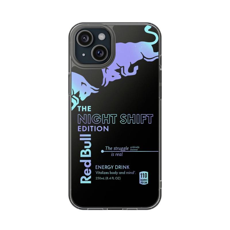 RedBull Night Shift Holographic Phone Case Compatible with iPhone X, 11, 12, 13, 14, 15, 16 Series & Galaxy Series
