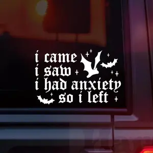 Goth Vinyl Car Decal, Window Decal, Goth Car Accessories, Bat Decal