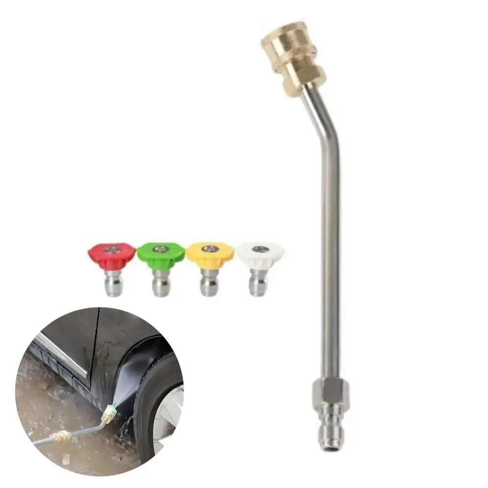 High Pressure Washer Nozzle Extension Rod Kit, 3 Counts/set 1/4 Inch Quick Connect Multi-angle Curved Rod Nozzle, Car Cleaning Quick Connect Nozzles Extension Rod