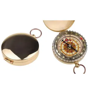 Magnetic Field Compass In Copper Shell With Luminescent Display