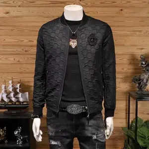 Men's Spring Autumn Casual Baseball Collar Coat Badge Embroidery Design Thin Lightweight Style Soft Comfortable Fabric Suitable for Daily Wear Office Commutes Weekend Outings Coffee Runs Casual Gatherings Trendy Outerwear Easy To