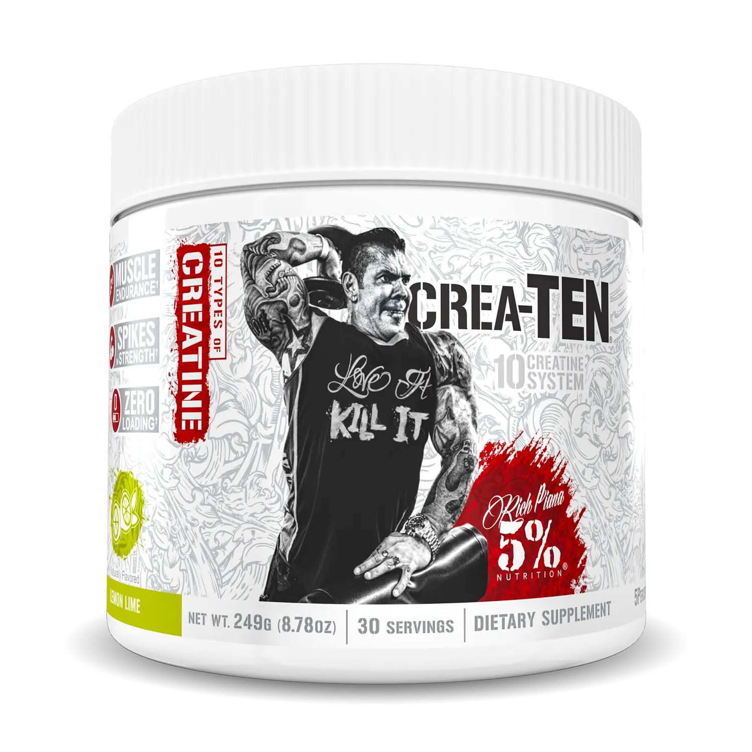 5% Nutrition Crea-10 10-in-1 Creatine Complex Powder - 5000mg Creatine Accelerate Blend - 0 Loading, Fast Absorbent, Dietary Fitness Healthcare Supplement - Prop 65 Safe, Muscle Growth, Energy Support - 30 Servings Natural Formula