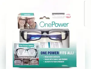 One Power Auto-Focus Reading Glasses, Lightweight Frames, 5 Styles to Choose From, Flexible Focus Optics, 0.5 to 2.5 Power Diopter, Unisex Design Clear Multicolor bulk pricing