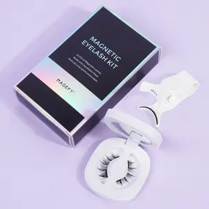Magnetic Eyelash Kit, 1 Box Magnetic False Eyelashes with Professional Applicator Tweezers, Reusable Glue-free Fake Eyelashes, DIY Dramatic Lashes, Eye Makeup Tool for Women