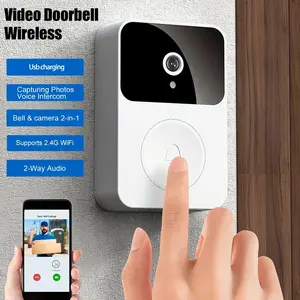 Wireless Rechargeable Video Doorbell Camera, 1080P HD with Two-Way Audio & Night Vision, Smart Home Security System for Outdoor Monitoring, Anti-Theft Alert