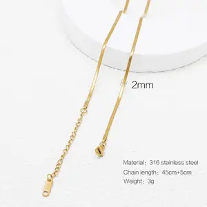 snake necklace necklaces for women 18K Golden Plated Stainless Steel Necklace - Simple Chain