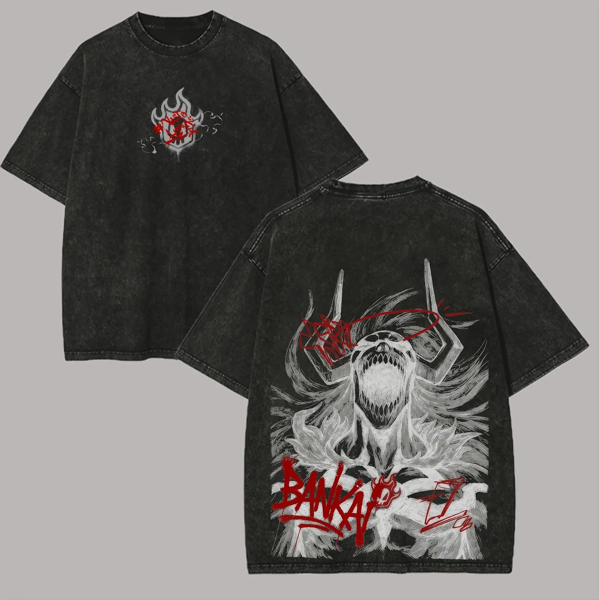Bleach Vasto Lorde Ichigo Printed Unisex Washed T-Shirt fathersdaygift
