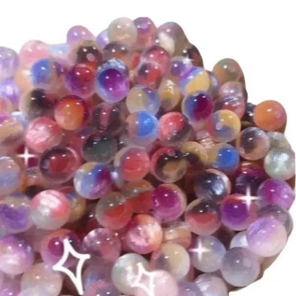 Oil Painting Galaxy UV Beads 12MM Mix Color Color-Changing Beads UV Reative Beads