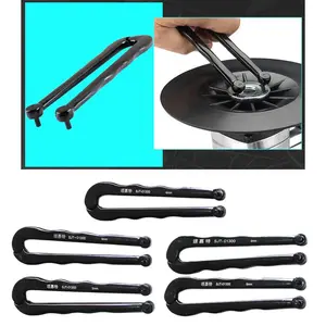 Black Finish Steel Adjustable Pin-Type Face Spanner for Round Nuts with Drilled Holes, 130mm Pin Spacing, 160mm Length x 9mm Thick, 8mm Length Pin