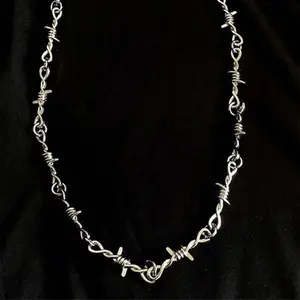 Fashionable daily personality twisted braid design necklace unique punk hip-hop men and women exquisite simple jewelry