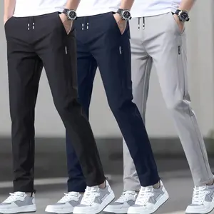 Men's Outdoor Quick-Dry Sports Pants Summer, Sweat-Absorbing Loose Breathable Solid Color Quick-Dry Lightweight Trousers Suitable for Outdoor Activities and Casual Wear