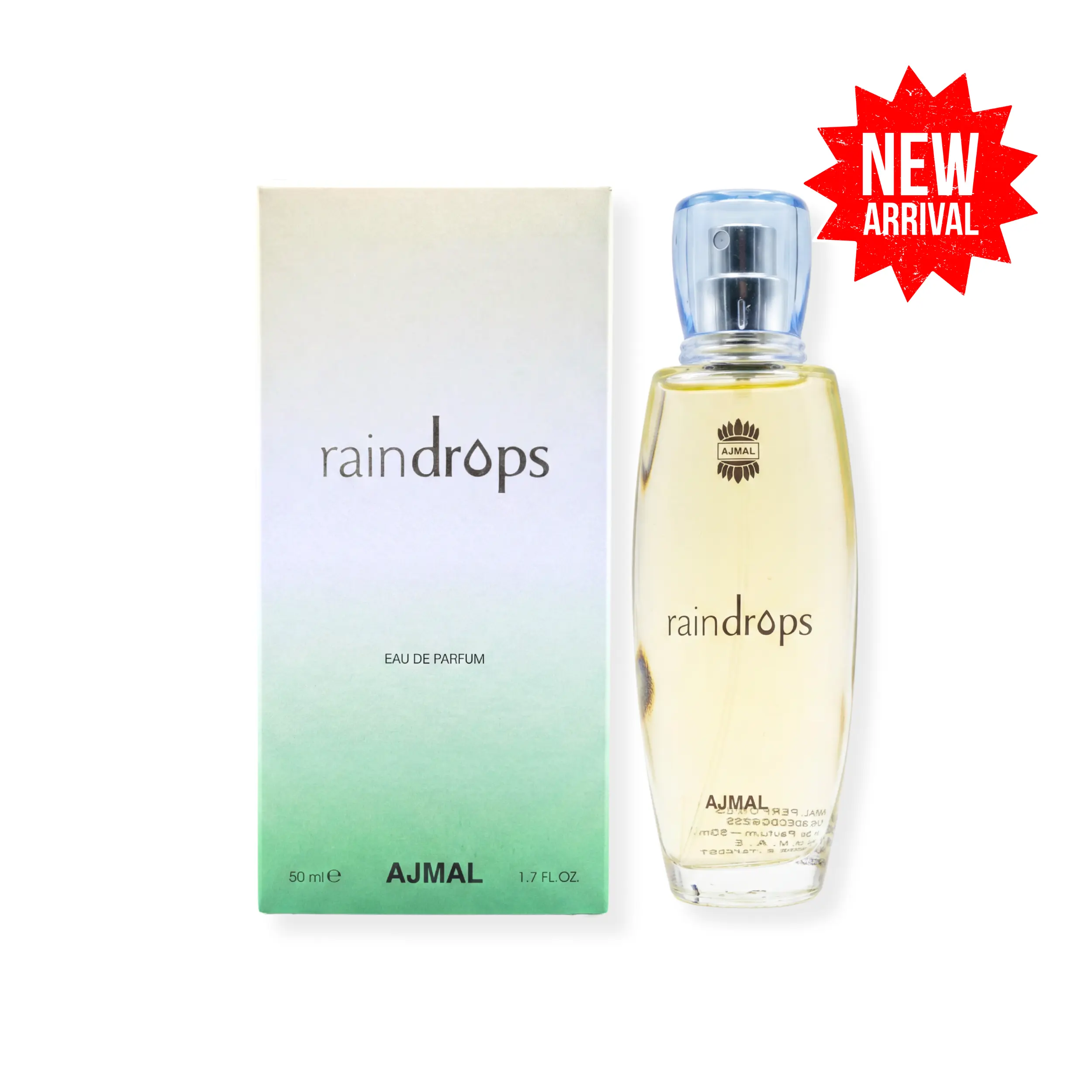 Ajmal Raindrops Eau de Parfum for Women - Gourmand Floral Fruity EDP Spray, Gourmand Perfumes with Floral Musky, Woody, Ambery, Vanilla Scents, Alcohol Free Women's Fragrance, Single Item (50ml/1.7 fl oz), Fragrance Scent Blend
