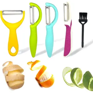 5 count Stainless Steel Peeler Vegetable,  Peelers for kitchen, Fruit, Carrot, Veggie, Potatoes Peeler, Y-Shaped and I-Shaped Stainless Steel Peelers for Orange   Carrot Fruit