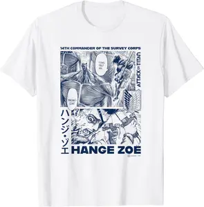 Attack on Titan Commander Hange Zoe Big Chest Manga Poster T-Shirt - Alexandriaro Shop 28B0CWN2V3Q2