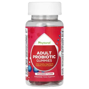 Phytoral Adult Probiotic Gummies, Strawberry, 30 Gummies (8.35 mg (2.5 Billion CFU) per Gummy)