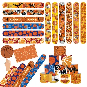 36 Piece Basketball Themed Clap Bracelets Set, Slap Bracelets, Latest Sports Party Favors, Classroom Rewards, Birthday Gifts, Model Xinghao Hgtoy00166a36