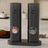 Electric Salt & Pepper Grinder Set, 1 Set Adjustable Coarseness Salt & Pepper Mill with Storage Base, Kitchen Seasoning Utensils for Home Dining Room Barbecue Cooking, Salt Pepper Shakers, Kitchen Gadgets, Kitchenware