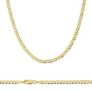 10k Gold 3mm Flat Curb Chain