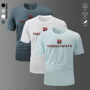 Men’s 3-pack crew neck short-sleeve T-shirts, soft and comfortable, versatile styles suitable for various occasions—ideal for everyday casual wear and sports/fitness | Summer menswear